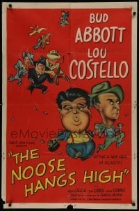 2f644 NOOSE HANGS HIGH 1sh 1948 cool cartoon art of Abbott & Costello on the run from crooks!
