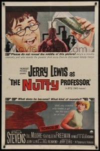 2f645 NUTTY PROFESSOR 1sh 1963 wacky scientist Jerry Lewis, sexy Stella Stevens!