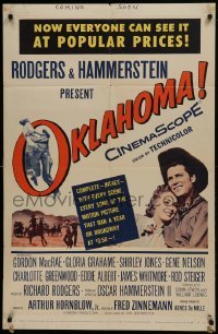 2f650 OKLAHOMA 1sh 1956 MacRae, Jones, Rodgers & Hammerstein musical!