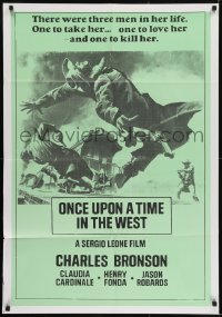 2f659 ONCE UPON A TIME IN THE WEST 1sh R1970s Leone, Cardinale, Fonda, Bronson & Robards, rare!
