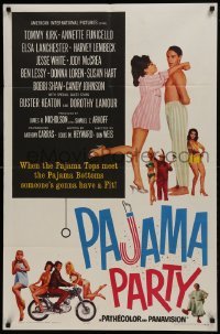 2f673 PAJAMA PARTY 1sh 1964 Annette Funicello in sexy lingerie, Tommy Kirk, Buster Keaton!