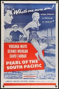 2f688 PEARL OF THE SOUTH PACIFIC military 1sh 1955 sexy Virginia Mayo in sarong & Dennis Morgan!