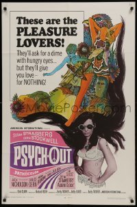 2f712 PSYCH-OUT 1sh 1968 AIP, psychedelic drugs, sexy pleasure lover Susan Strasberg, Dick Clark!