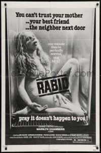 2f720 RABID 1sh 1977 Marilyn Chambers, image of dead girl in refrigerator, Cronenberg directed!