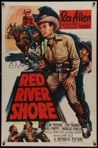 2f733 RED RIVER SHORE 1sh 1953 cool full-length artwork of cowboy Rex Allen pointing gun!