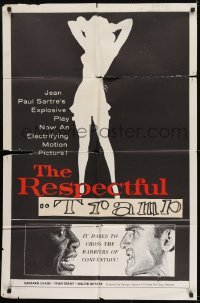 2f737 RESPECTFUL PROSTITUTE 1sh 1957 from Jean Paul Sartre's play, cool sexy art!