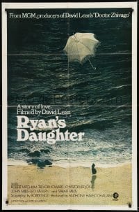 2f756 RYAN'S DAUGHTER style B 1sh 1970 David Lean, art of Sarah Miles by Ron Lesser, pre-awards!