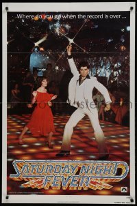 2f767 SATURDAY NIGHT FEVER teaser 1sh 1977 best image of disco John Travolta & Karen Lynn Gorney!