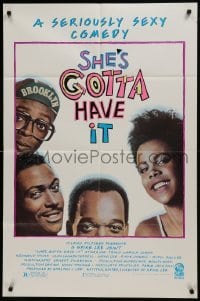 2f781 SHE'S GOTTA HAVE IT 1sh 1986 A Spike Lee Joint, Tracy Camila Johns, seriously sexy comedy