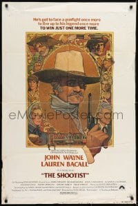 2f785 SHOOTIST 1sh 1976 best Richard Amsel artwork of cowboy John Wayne & cast!