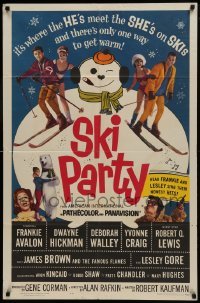 2f794 SKI PARTY 1sh 1965 Frankie Avalon, Dwayne Hickman, where the he's meet the she's on skis!