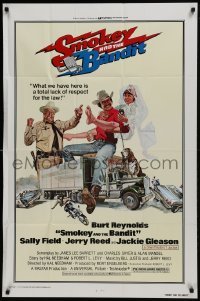 2f801 SMOKEY & THE BANDIT 1sh 1977 art of Burt Reynolds, Sally Field & Jackie Gleason by Solie!