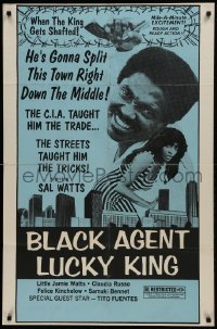 2f806 SOLOMON KING 1sh 1974 Black Agent Lucky King, gonna split this town down the middle!