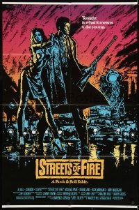 2f832 STREETS OF FIRE 1sh 1984 Walter Hill directed, Michael Pare, Diane Lane, artwork by Riehm!