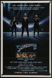 2f849 SUPERMAN II teaser 1sh 1981 Christopher Reeve, Terence Stamp, great image of villains!