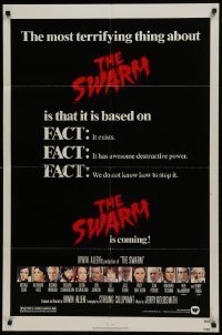 2f854 SWARM 1sh 1978 directed by Irwin Allen, Michael Caine, Katharine Ross, it is based on fact!