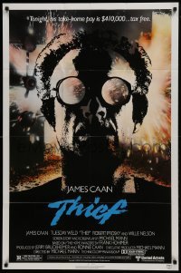 2f882 THIEF 1sh 1981 Michael Mann, really cool image of James Caan w/goggles!