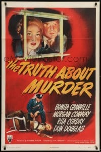 2f922 TRUTH ABOUT MURDER style A 1sh 1946 District Attorney vs. his own wife in court, film noir!