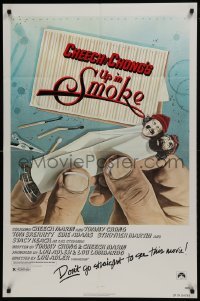 2f935 UP IN SMOKE recalled 1sh 1978 Cheech & Chong marijuana drug classic, great art!