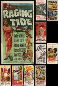 2g059 LOT OF 10 FOLDED THREE-SHEETS 1940s-1950s great images from a variety of different movies!