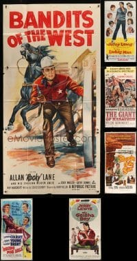 2g060 LOT OF 6 FOLDED THREE-SHEETS 1940s-1960s great images from a variety of different movies!