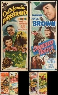 2g643 LOT OF 6 FORMERLY FOLDED WESTERN INSERTS 1940s-1950s a variety of cowboy movie images!