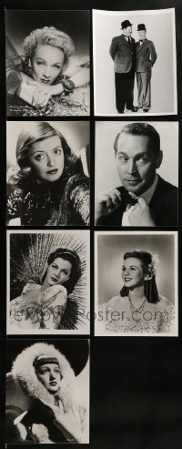 2g607 LOT OF 7 8X10 REPRO PHOTOS 1980s Laurel & Hardy, Marlene Dietrich, Bette Davis & more!