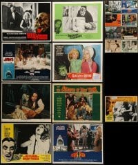 2g231 LOT OF 17 HORROR/SCI-FI LOBBY CARDS 1950s-1980s scenes from a variety of different movies!
