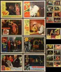 2g221 LOT OF 25 1950S HORROR/SCI-FI LOBBY CARDS 1950s scenes from a variety of different movies!