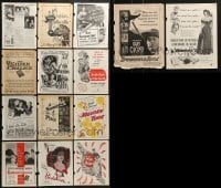 2g008 LOT OF 14 MOVIE MAGAZINE ADS 1940s-1950s great images from a variety of different movies!