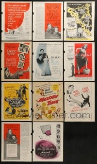 2g006 LOT OF 11 COLOR MOVIE MAGAZINE ADS 1940s-1950s great images from a variety of movies!
