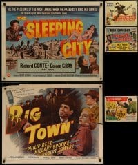2g682 LOT OF 5 UNFOLDED AND FORMERLY FOLDED HALF-SHEETS 1940s-1950s from a variety of movies!