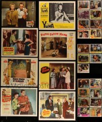 2g218 LOT OF 29 LOBBY CARDS OF WOMEN WITH HANDGUNS 1940s-1950s a variety of cool movie scenes!