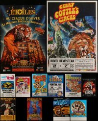 2g687 LOT OF 11 FORMERLY FOLDED NON-U.S. CIRCUS POSTERS WITH BIG CATS 1990s-2000s great artwork!