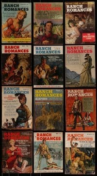 2g399 LOT OF 23 RANCH ROMANCES MAGAZINES 1950s-1960s all with great pulp cover artwork!