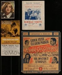 2g040 LOT OF 4 MISCELLANEOUS ENGLISH ITEMS 1930s-1960s Greta Garbo, Gone With The Wind & more!