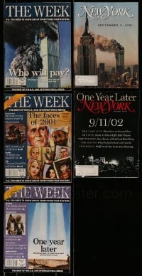 2g405 LOT OF 5 MAGAZINES FEATURING 9/11/01 COVER STORIES 2001-2002 The Week & New York!