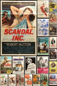 2g116 LOT OF 45 FOLDED ONE-SHEETS 1940s-1970s great images from a variety of different movies!