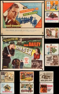 2g674 LOT OF 13 FORMERLY FOLDED HALF-SHEETS 1940s-1970s a variety of different movie images!