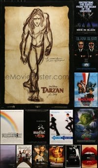 2g845 LOT OF 17 MOSTLY UNFOLDED DOUBLE-SIDED 27X40 ONE-SHEETS 1990s-2000s cool movie images!