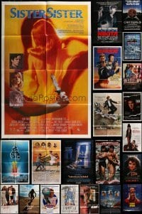 2g029 LOT OF 28 FOLDED VIDEO POSTERS 1980s great images from a variety of different movies!