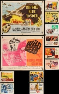 2g677 LOT OF 12 FORMERLY FOLDED HALF-SHEETS 1950s-1960s a variety of different movie images!