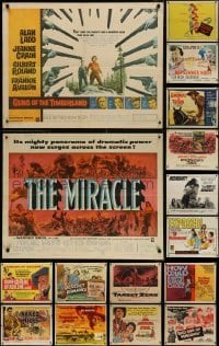 2g658 LOT OF 19 FORMERLY FOLDED HALF-SHEETS 1950s-1960s a variety of different movie images!