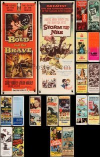 2g626 LOT OF 19 FORMERLY FOLDED INSERTS 1940s-1970s a variety of movie images!