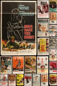 2g084 LOT OF 90 FOLDED ONE-SHEETS 1950s-1980s great images from a variety of different movies!
