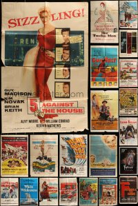 2g094 LOT OF 75 FOLDED ONE-SHEETS 1950s-1980s great images from a variety of different movies!