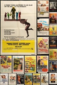 2g092 LOT OF 79 FOLDED ONE-SHEETS 1950s-1980s great images from a variety of different movies!