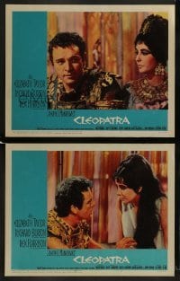2h814 CLEOPATRA 2 LCs 1963 great images of Elizabeth Taylor as Queen of the Nile, Burton!