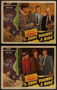 2h824 DEVIL THUMBS A RIDE 2 LCs 1947 Lawrence Tierney & Betty Lawford in Felix Feist film noir!