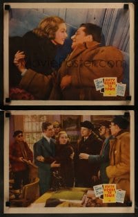 2h834 FIFTY ROADS TO TOWN 2 LCs 1937 great images of Don Ameche & Ann Sothern in mink!